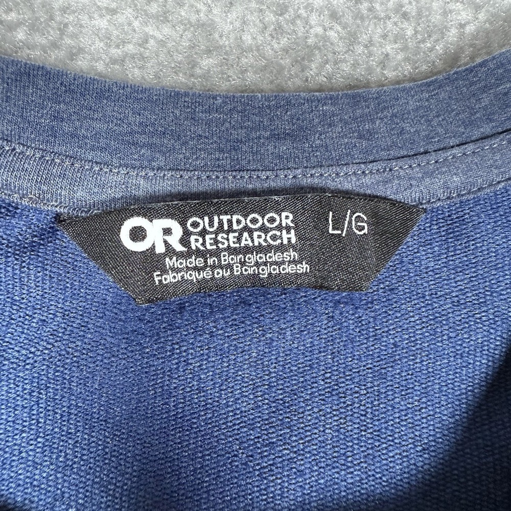 Outdoor‎ Research Henley Shirt Men's Large Blue Aberdeen Long Sleeve *Flaw* - Picture 3 of 8